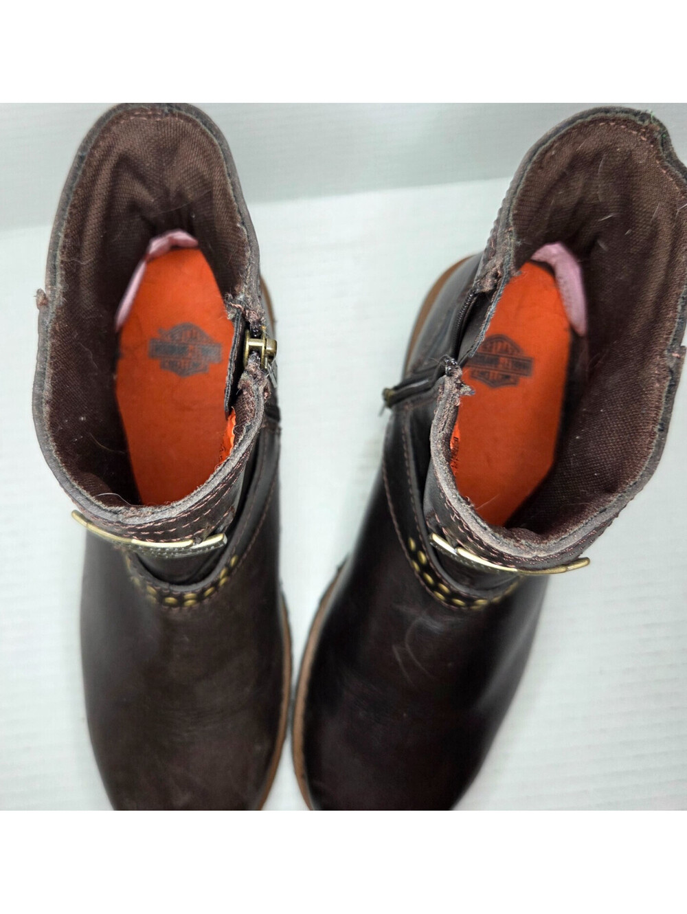 Harley-Davidson Brantley D87145 Leather Wmn Motorcycle Boots USA Size 8.5M biker - Picture 3 of 6